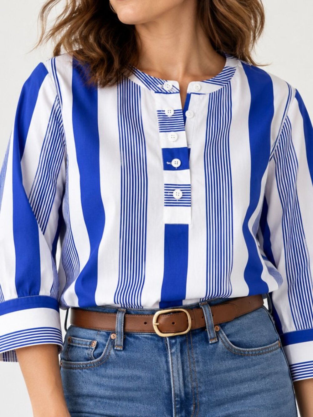 J. Crew Striped Poplin Tunic Top
